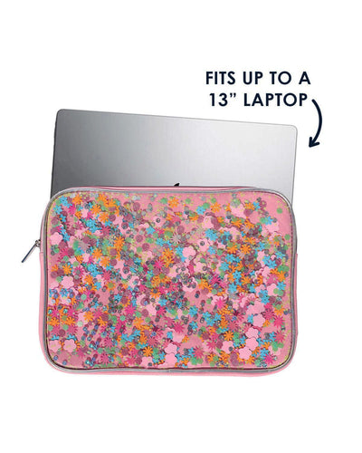 Packed Party flower shop confetti laptop sleeve and carrying case