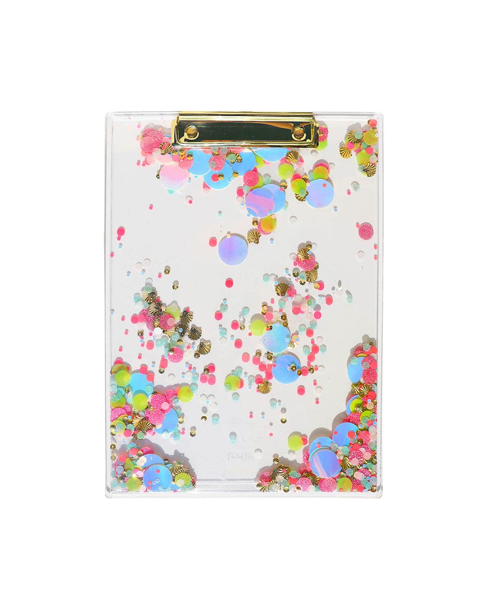 Packed Party shell-ebrate confetti acrylic clipboard