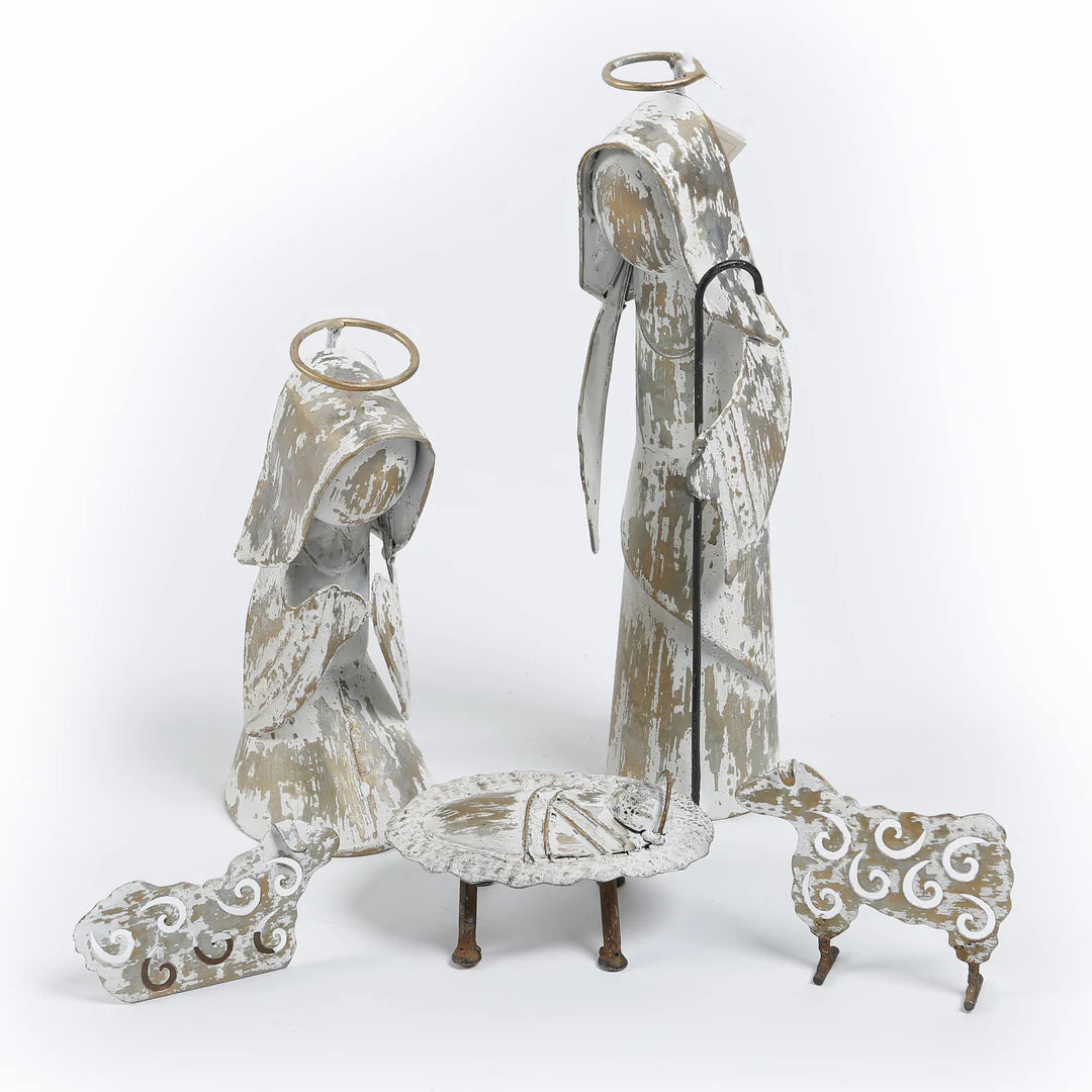 Galvanized Nativity Scene