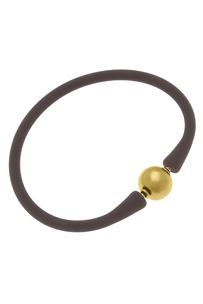 Bali 24K Gold Plated Ball Bead Silicone Bracelet