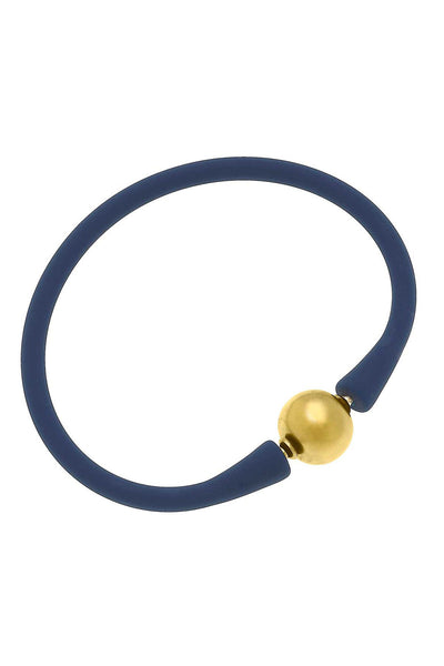 Bali 24K Gold Plated Ball Bead Silicone Bracelet