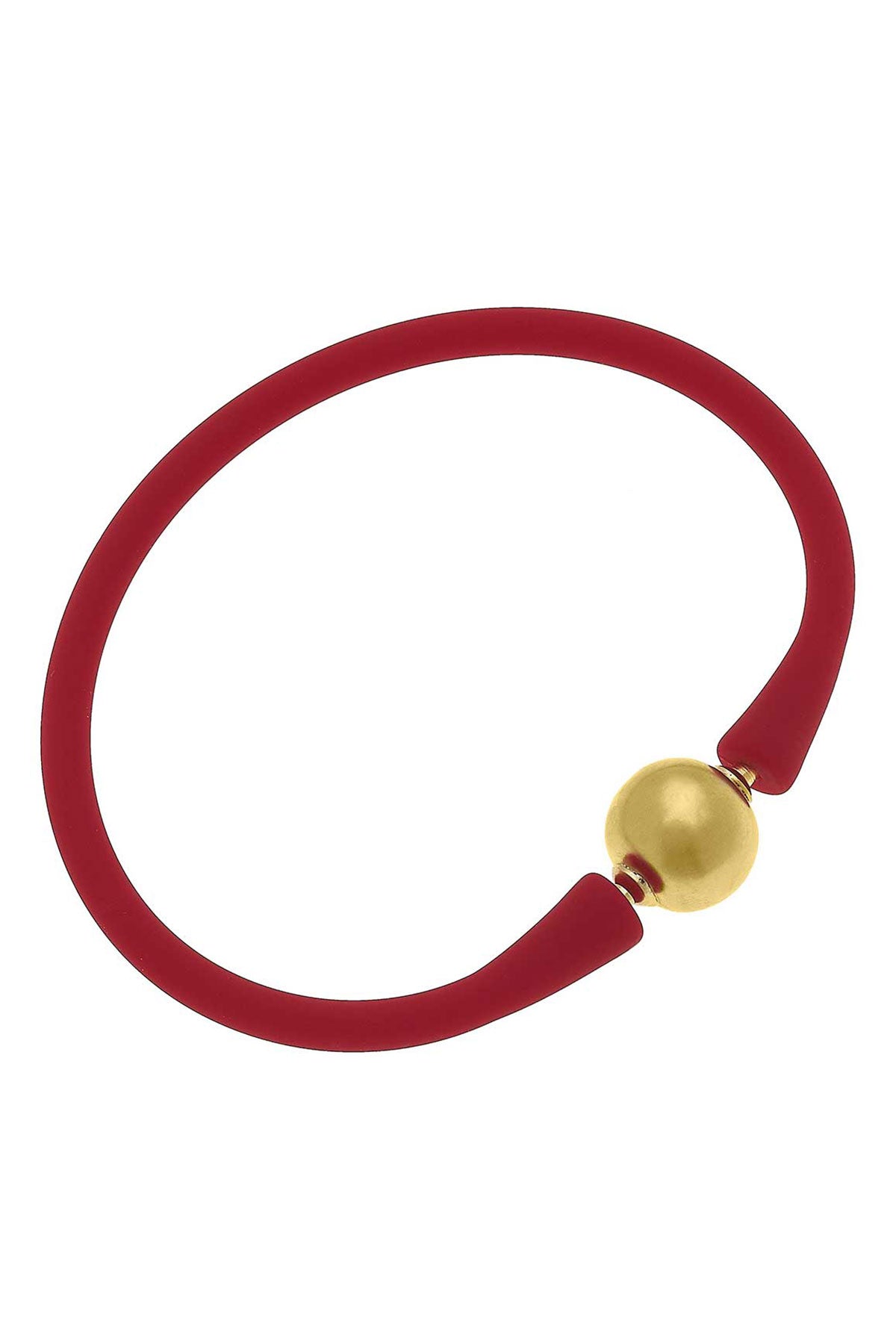 Bali 24K Gold Plated Ball Bead Silicone Bracelet