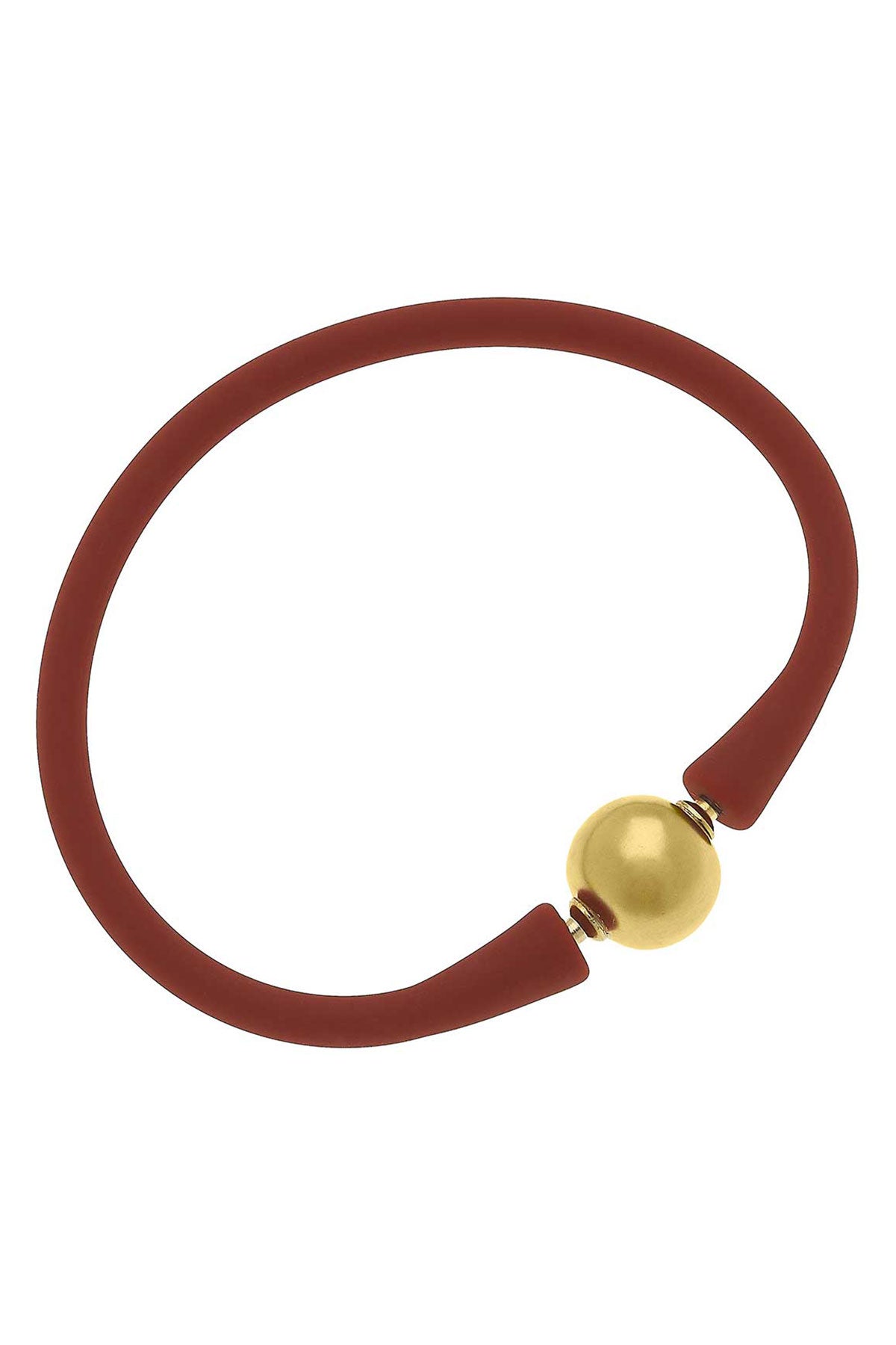 Bali 24K Gold Plated Ball Bead Silicone Bracelet