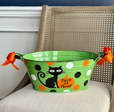 Halloween Trick or Treat Large Oval Candy Bucket