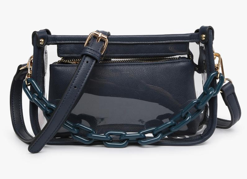 Jessica Clear Crossbody With Chain