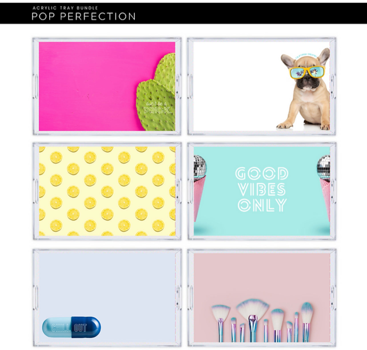 Acrylic Tray POP PERFECTION insert set of 10