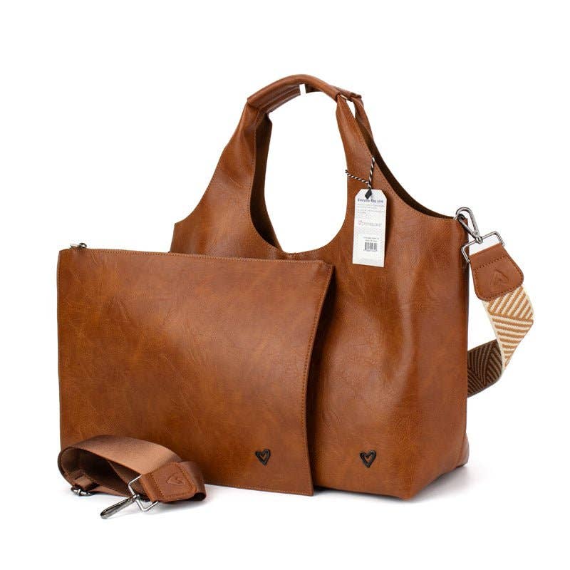 NEW Kipling Vegan Leather Tote: Brown