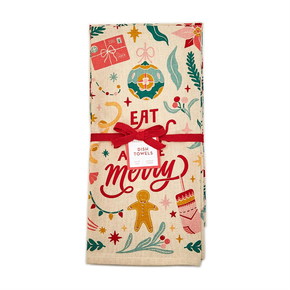 Vintage Christmas Dish Towel Set