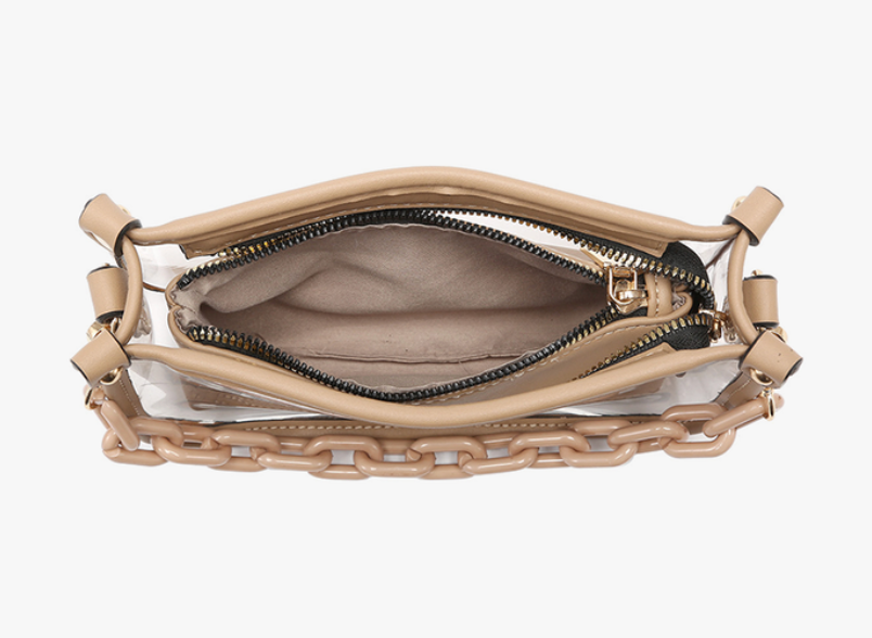 Jessica Clear Crossbody With Chain