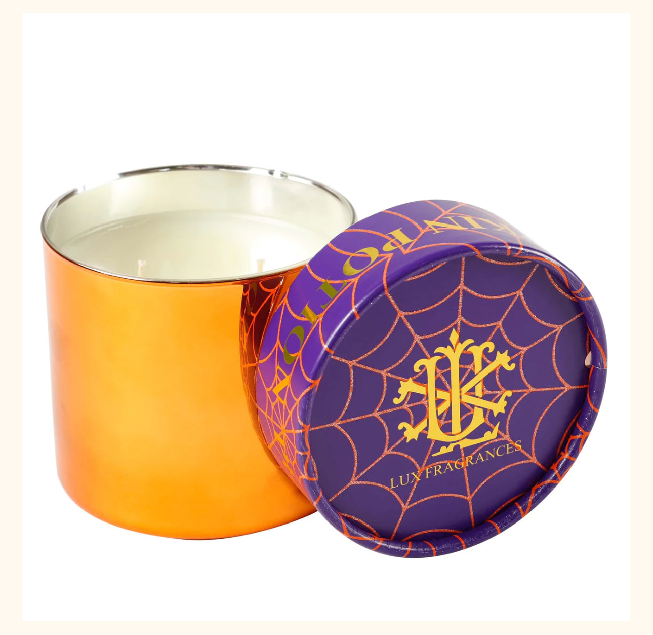 Pumpkin Potion 2 Wick Candle in Orange Metallic Container