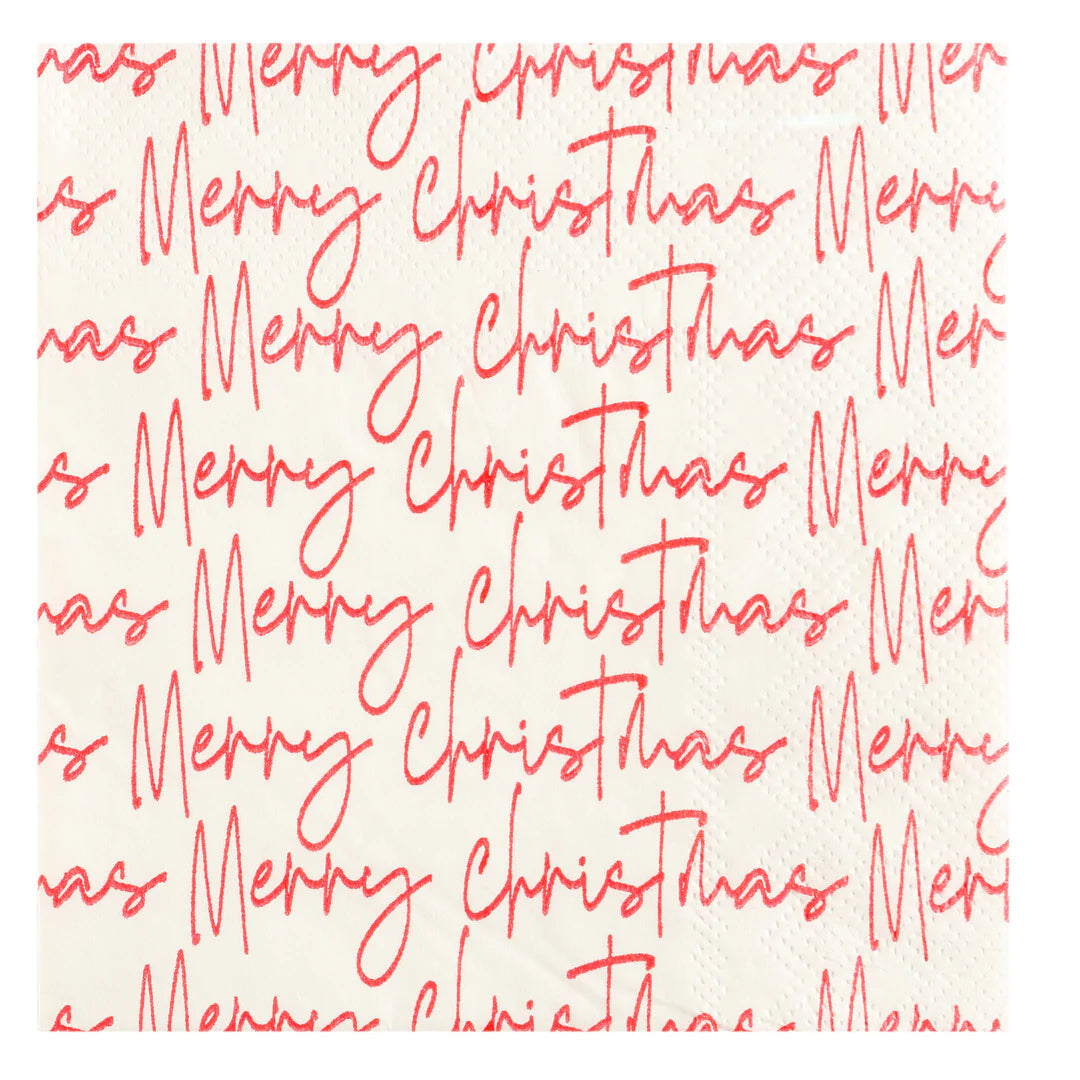 Merry Christmas Script Cocktail Napkins