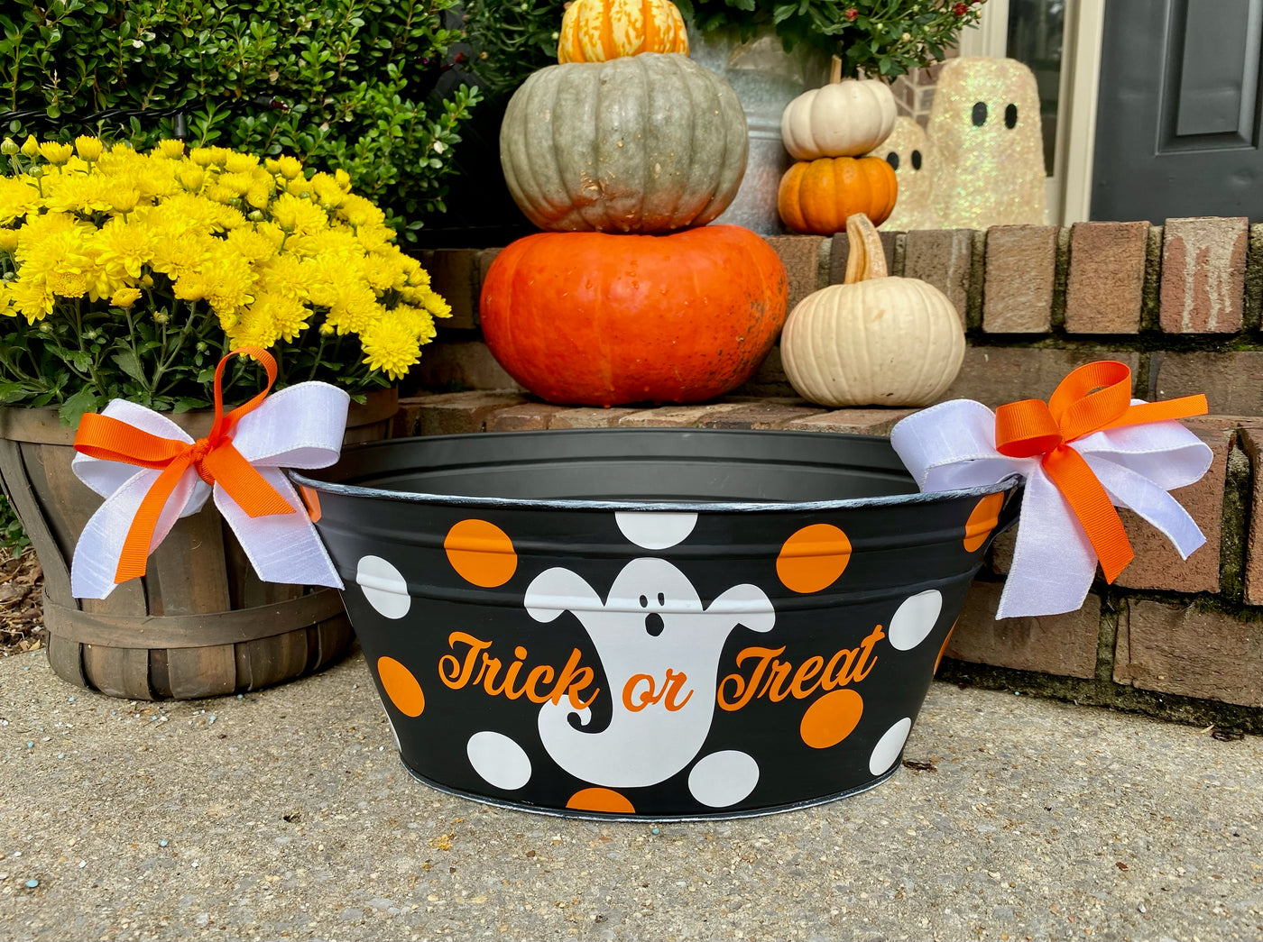 Halloween Trick or Treat Large Oval Candy Bucket