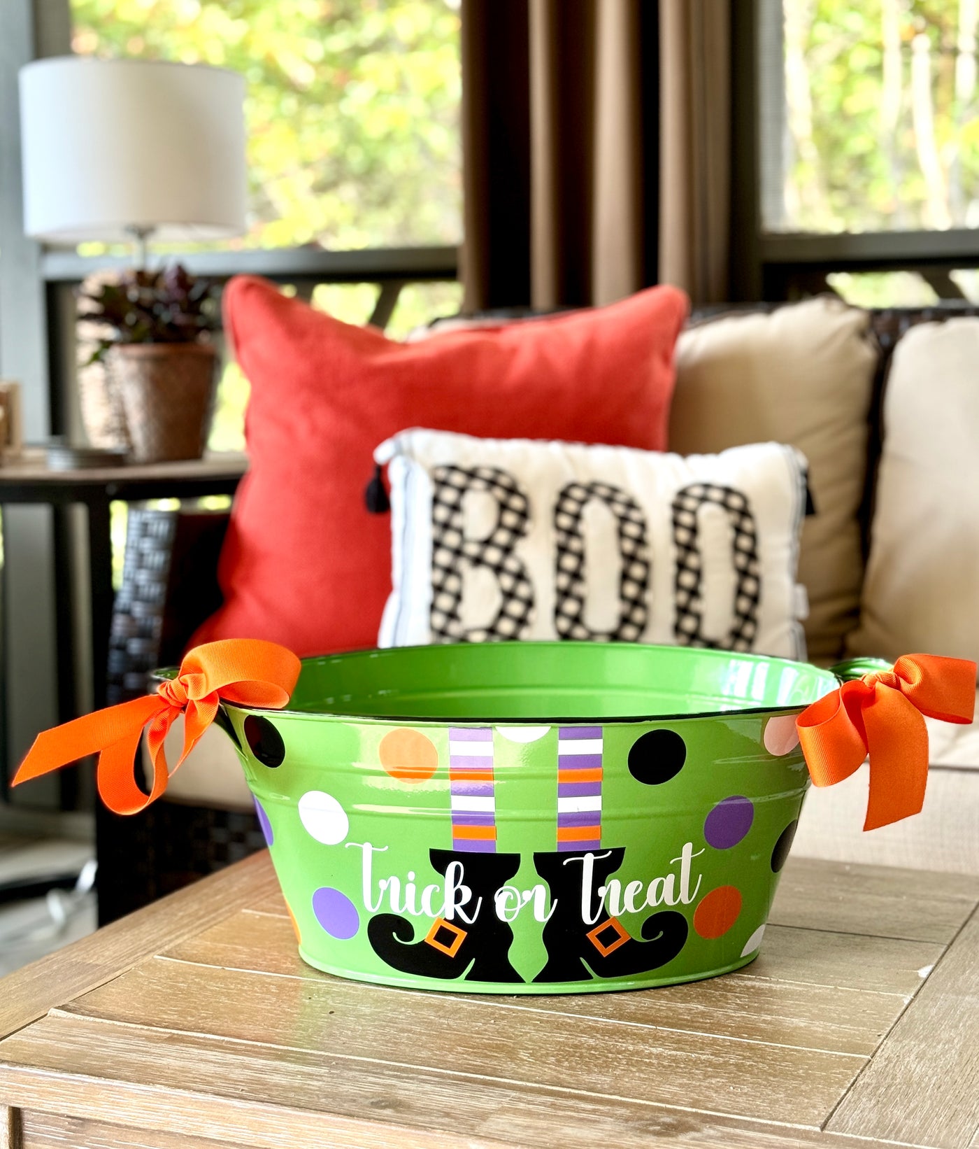 Halloween Trick or Treat Large Oval Candy Bucket