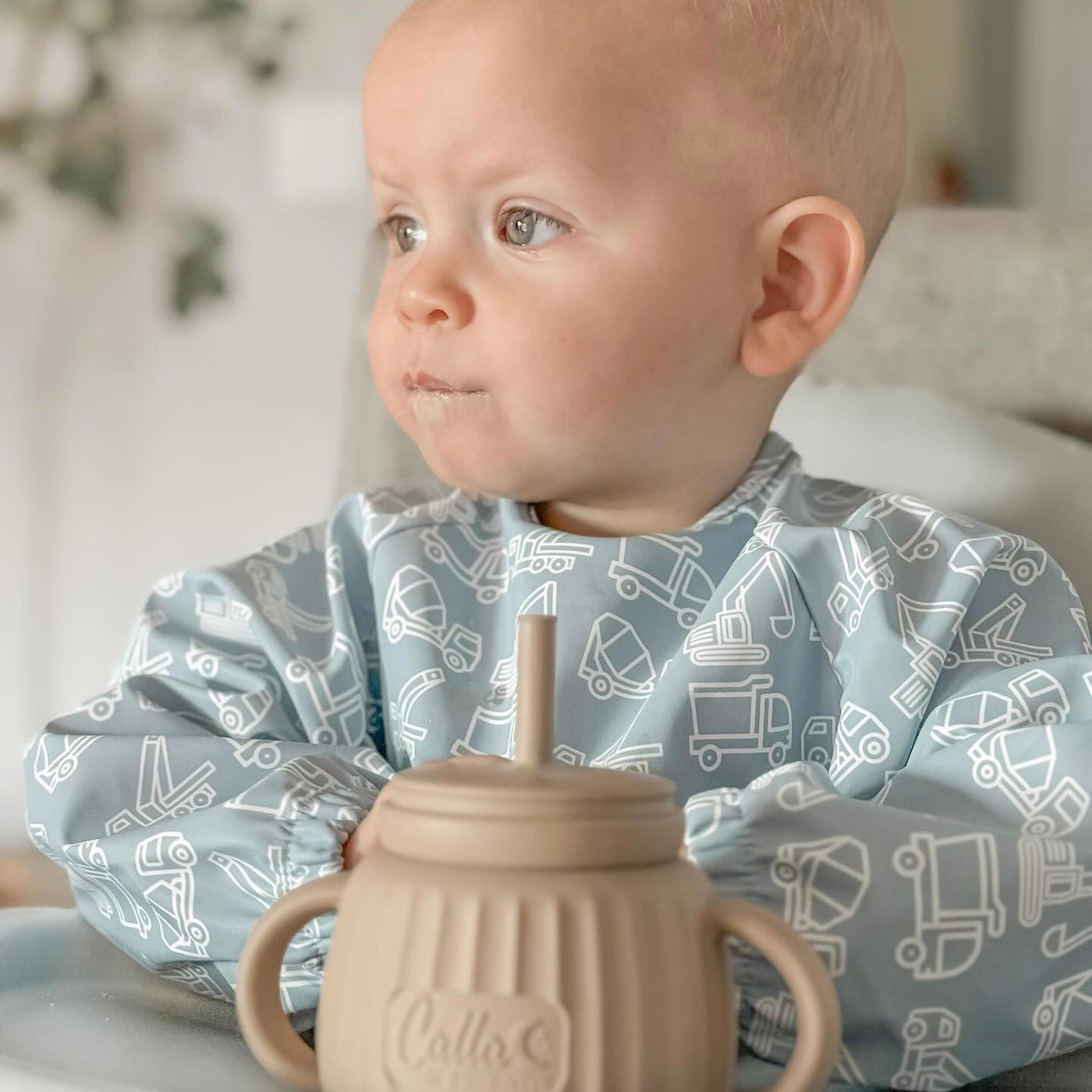 The Grayson Long Sleeve Bib - Powder Blue Construction