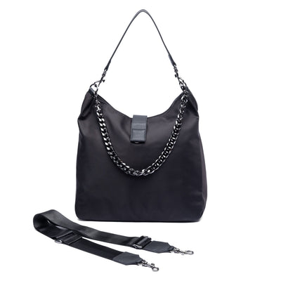 Black HydroHobo® Bag with Gunmetal Hardware