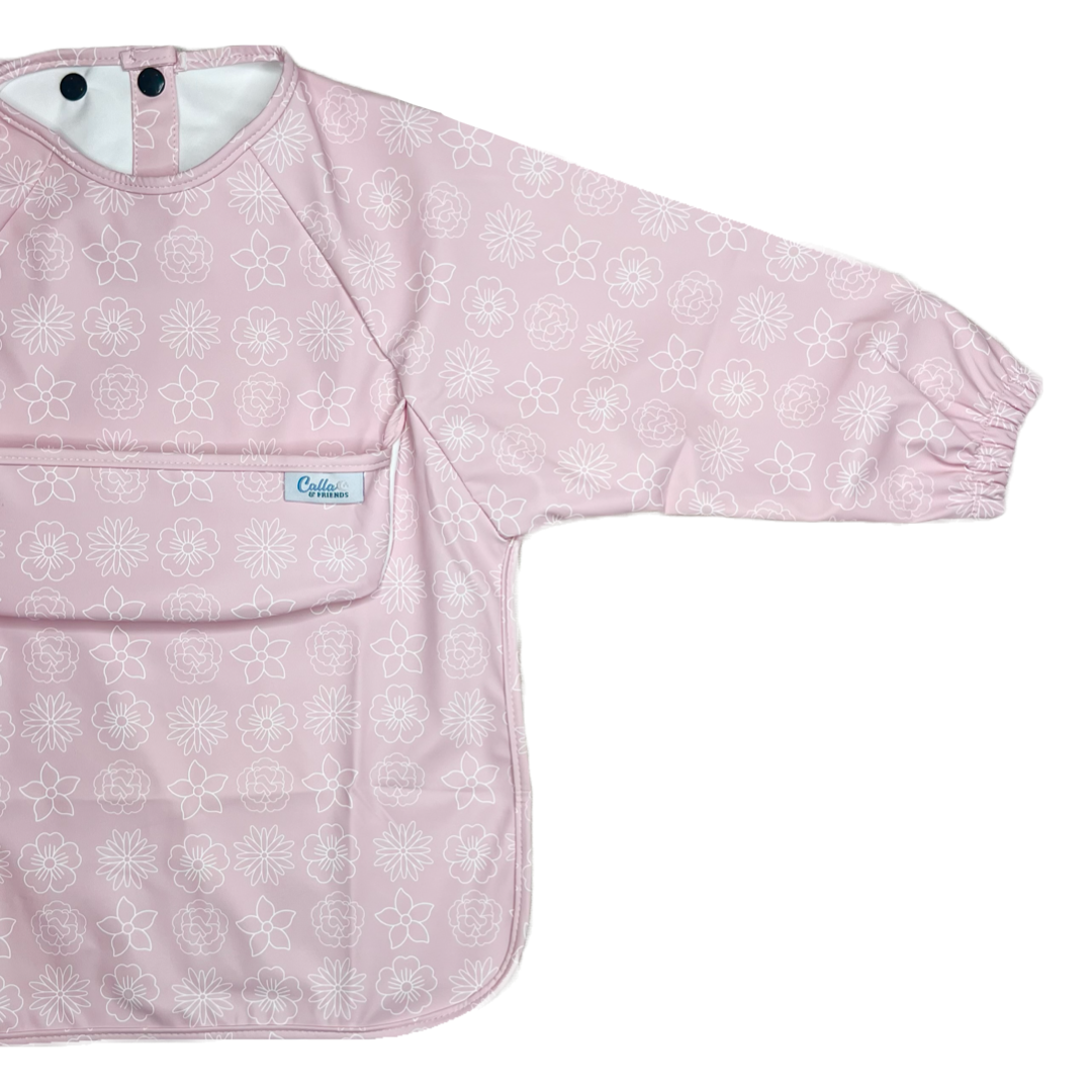 The Grayson Long Sleeve Bib - Petal Pink Blossom