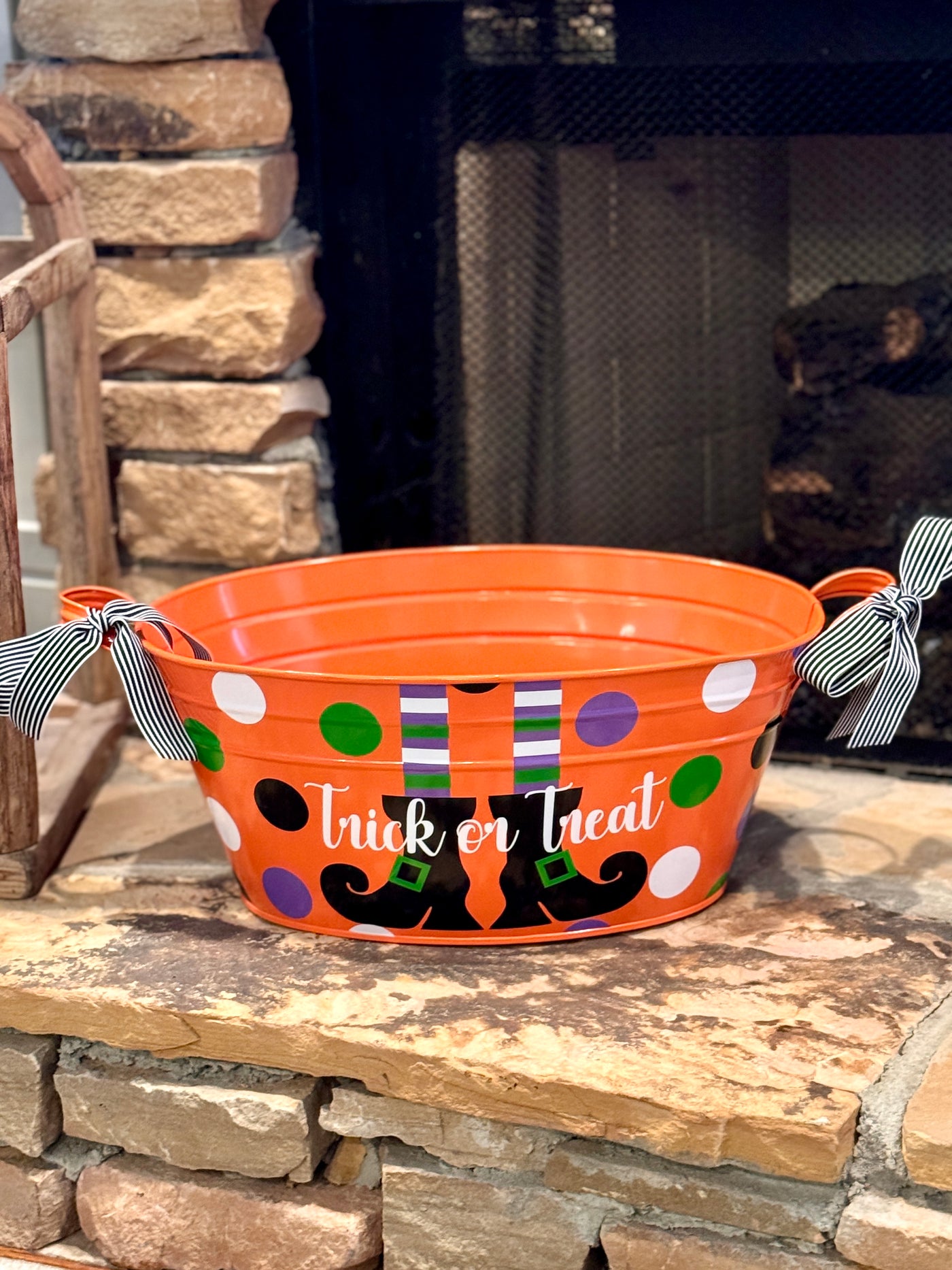 Halloween Trick or Treat Large Oval Candy Bucket