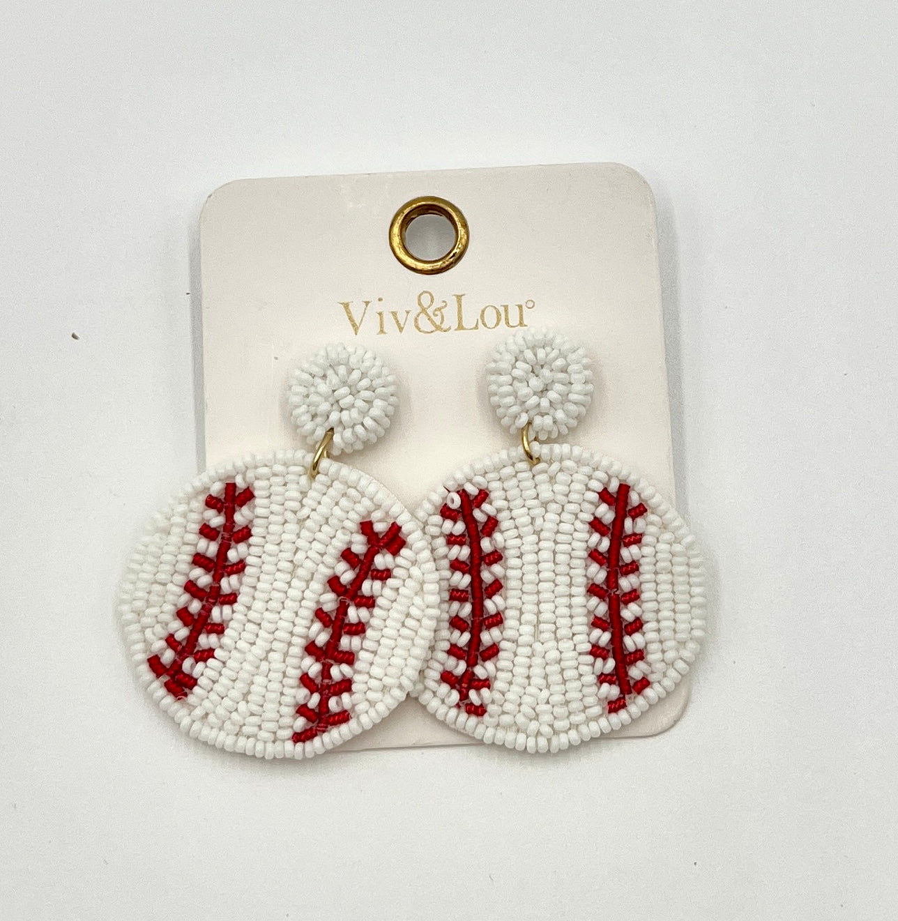 Beaded Baseball Earrings