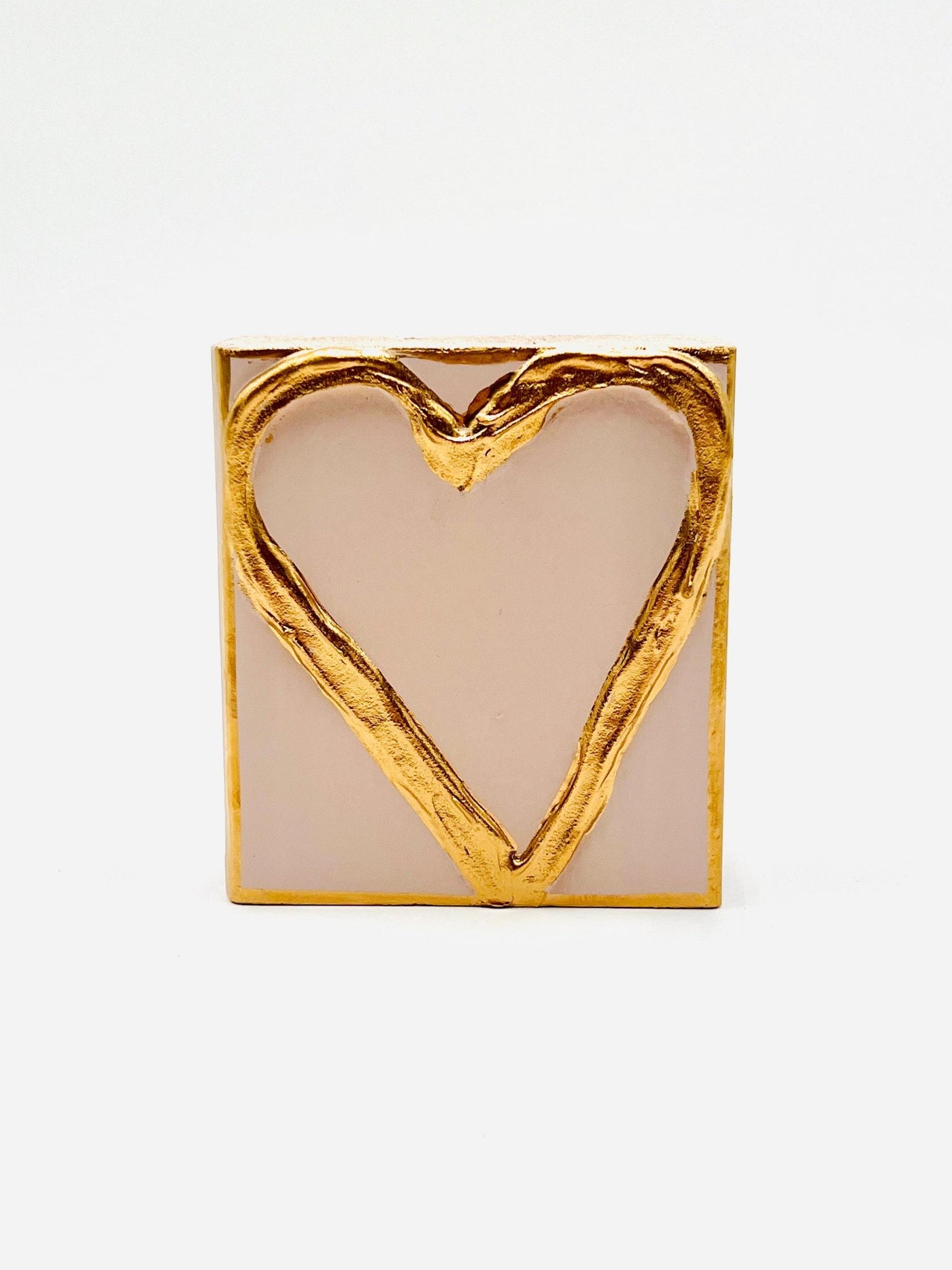 Gold Heart on Wood