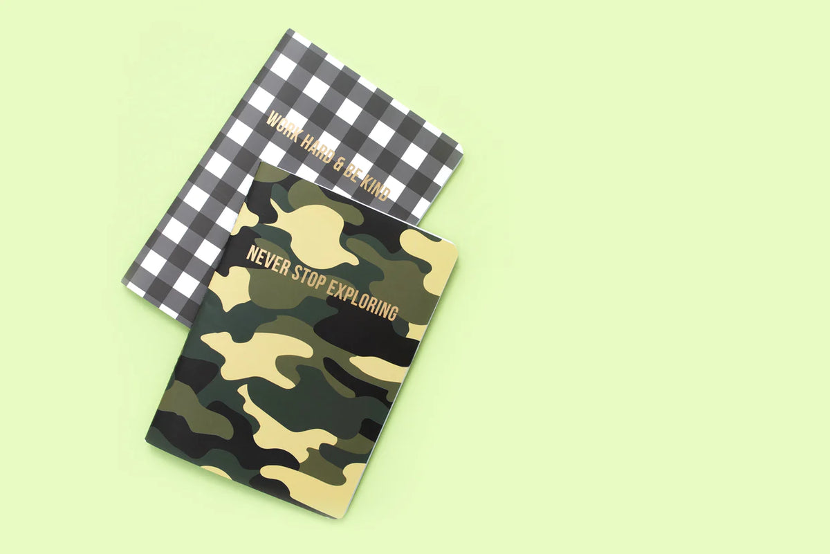 Camo + Gingham Notebook Set