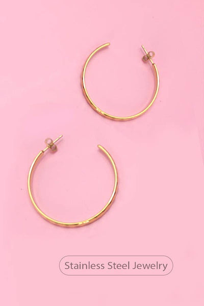 Hammered Hoop Earrings