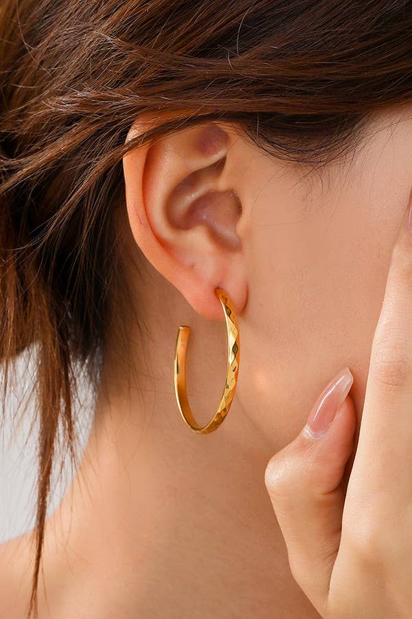 Hammered Hoop Earrings