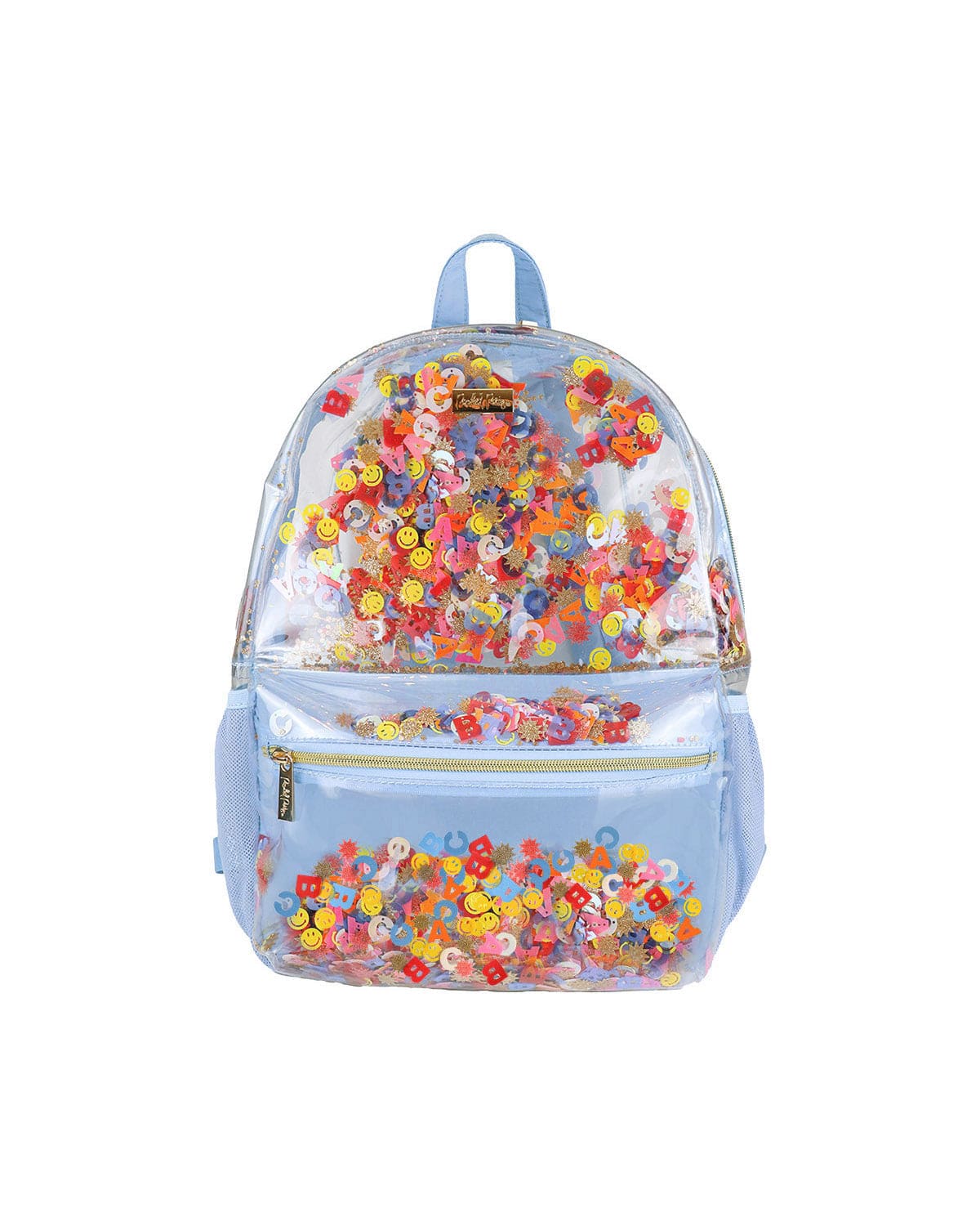 Packed Party little letters confetti clear backpack