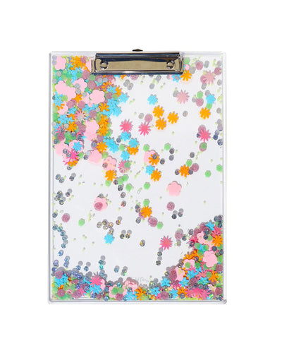 Packed Party flower shop confetti clipboard