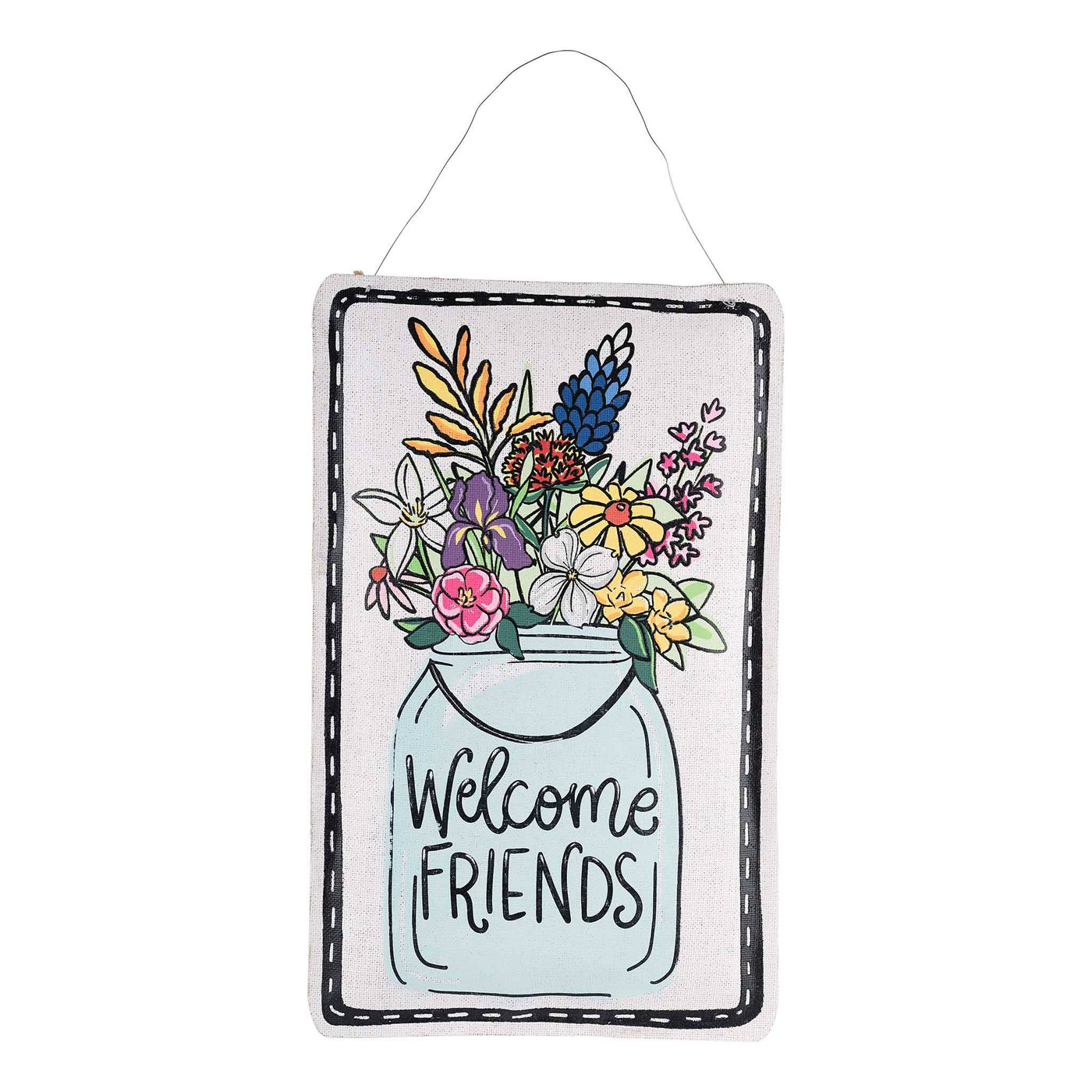 Welcome Friends Mason Jar Burlee