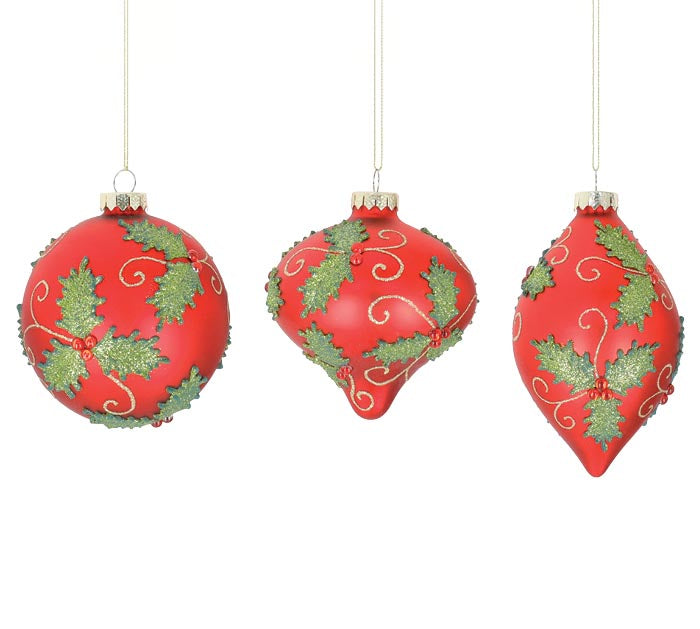 HOLLY ORNAMENTS ASTD SHAPES