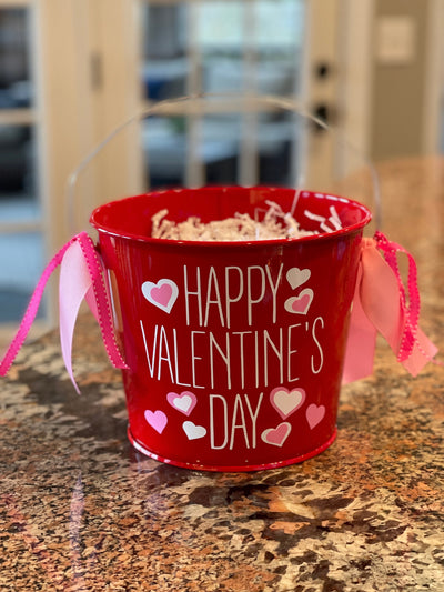 Valentine's Day 5 Quart Metal Bucket