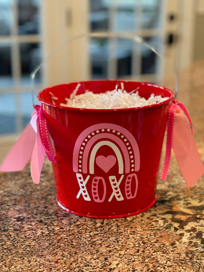 Valentine's Day 5 Quart Metal Bucket